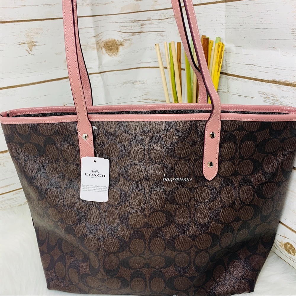 Coach brown dusty rose pink tote NWT - Picture 5 of 8